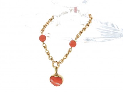 Pulseira ANTIGA em OURO 19,2k - CORAL