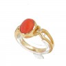 Anel em OURO 19,2k - 4 DIAMANTES e CORAL