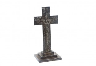 Estatueta decorativa de Cruz de Cristo em PRATA escurecida 835