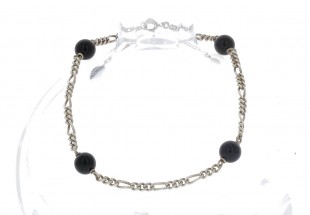 Pulseira em PRATA 835 - Pedras pretas