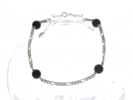 Pulseira em PRATA 835 - Pedras pretas