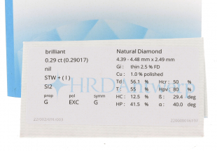 DIAMANTE NATURAL, 0,29CT, I / SI2