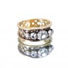 Anel ANTIGO em OURO 19,2K e PRATA 833 - 5 DIAMANTES