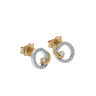 Par de brincos em OURO 14k - 34 DIAMANTES