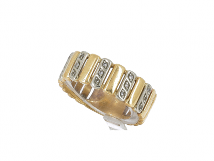 Anel em OURO 19k - 15 DIAMANTES