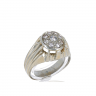 Anel em OURO 14k -  9 DIAMANTES