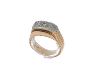 Anel em OURO 18k - 3 DIAMANTES