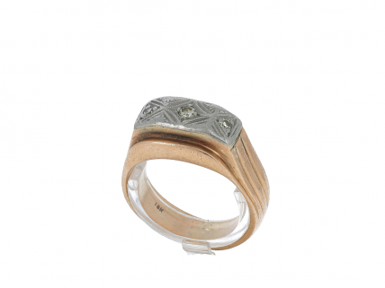 Anel em OURO 18k - 3 DIAMANTES