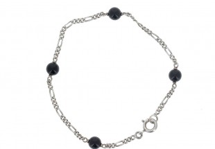 Pulseira em PRATA 835 - Pedras pretas