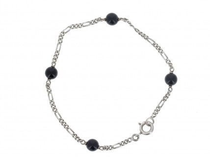 Pulseira em PRATA 835 - Pedras pretas