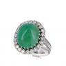 Anel em OURO 19,2K - JADEITE e 22 DIAMANTES