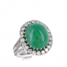 Anel em OURO 19,2K - JADEITE e 22 DIAMANTES