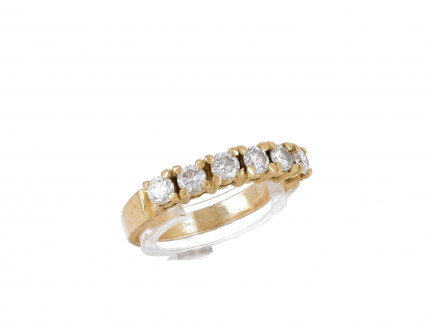 Anel ANTIGO em OURO 19,2K - 6 DIAMANTES