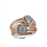 Anel em OURO 14k - 12 DIAMANTES