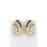 Par de brincos em OURO 14K - 18 SAFIRA e 8 DIAMANTES