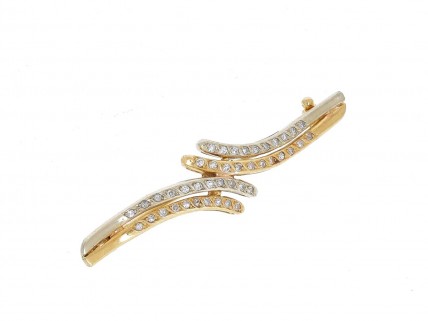 Alfinete em OURO Bicolor 19,2K - 42 DIAMANTES