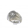 L772-002 Anel em OURO Branco 19,2K - 25 DIAMANTES