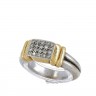 L772-003 Anel em OURO 19,2K - 20 DIAMANTES 