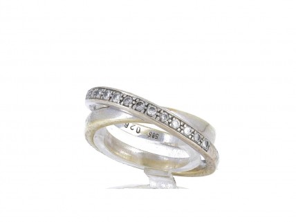 L772-004 Anel em OURO 14K - 13 DIAMANTES