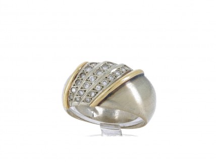 L772-005 Anel em OURO 19,2K - 21 DIAMANTES 