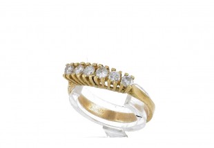 L772-009 Anel em OURO 18K - 6 DIAMANTES