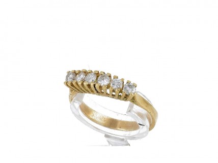 L772-009 Anel em OURO 18K - 6 DIAMANTES