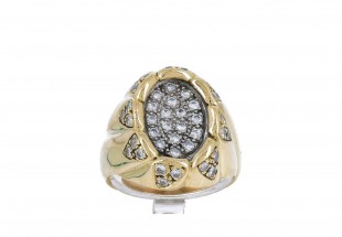 L777-002 Anel em OURO 18K - 45 DIAMANTES