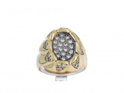 L777-002 Anel em OURO 18K - 45 DIAMANTES