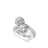 L777-012 Anel em OURO Branco 18K - 2 DIAMANTES