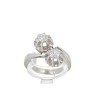 L777-012 Anel em OURO Branco 18K - 2 DIAMANTES