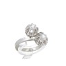 L777-012 Anel em OURO Branco 18K - 2 DIAMANTES