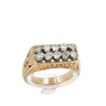 L777-011 Anel ANTIGO em OURO 19,2K - 10 DIAMANTES