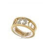 L777-025 Anel em OURO 19,2k - 14 DIAMANTES