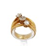 L777-016 Anel ANTIGO em OURO 19,2K - 3 DIAMANTES