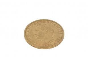 L778-015 Moeda de 5000 Reis em OURO de 22k de 1867