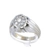 [FOTO 360°] L778-009 Anel ANTIGO em OURO Branco 19,2K - 9 DIAMANTES