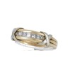 L776-014 Anel ANTIGO em OURO Bicolor de 19,2K - 7 DIAMANTES