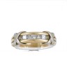 L776-014 Anel ANTIGO em OURO Bicolor de 19,2K - 7 DIAMANTES