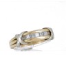 L776-014 Anel ANTIGO em OURO Bicolor de 19,2K - 7 DIAMANTES