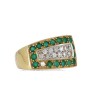 L776-006 Anel em OURO 18K - 12 DIAMANTES e 17 ESMERALDAS