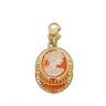 L776-018 Pingente Camafeu em OURO 18K - CORAL