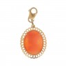 L776-018 Pingente Camafeu em OURO 18K - CORAL