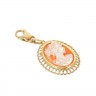 L776-018 Pingente Camafeu em OURO 18K - CORAL