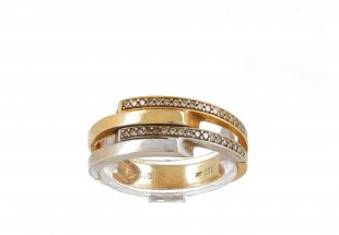 [FOTO 360°]  Anel em OURO 18K - 36 DIAMANTES