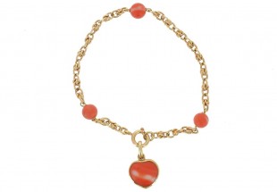 [FOTO 360°] Pulseira ANTIGA em OURO 19,2k - CORAL