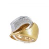 Anel bicolor em OURO 19,2K - 27 DIAMANTES