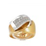 Anel bicolor em OURO 19,2K - 27 DIAMANTES