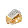 Anel bicolor em OURO 19,2K - 27 DIAMANTES