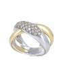 Anel bicolor em OURO 19,2K - 37 DIAMANTES