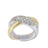 Anel bicolor em OURO 19,2K - 37 DIAMANTES